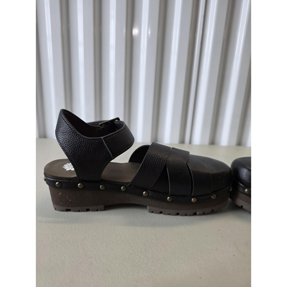 Yellow Box Sandals Womens Size 6.5 Black Rethel Studded Wedge Platform Strappy - Picture 4 of 10